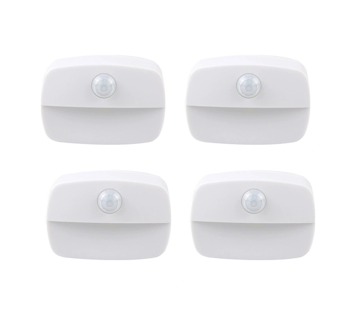 Youtek Led Pır Vücut Algılama Akıllı Gece Lambası - Merdiven, Dolap, Çekmece İçin Isı Beyazı 4 Adet - Pil Dahil Değil Beyaz