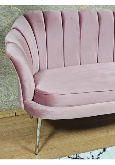 İkili İstiridye Krom Kaplama Sivriltme Ayak Çay Seti Koltuk İkili Çok Renkli