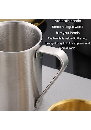 Cbtx 200 Ml 304 Paslanmaz Çelik Çift Katmanlı Yalıtımlı Kupa Çocuk Damla Geçirmez Su Bardağı Kahve Kupa Gümüş