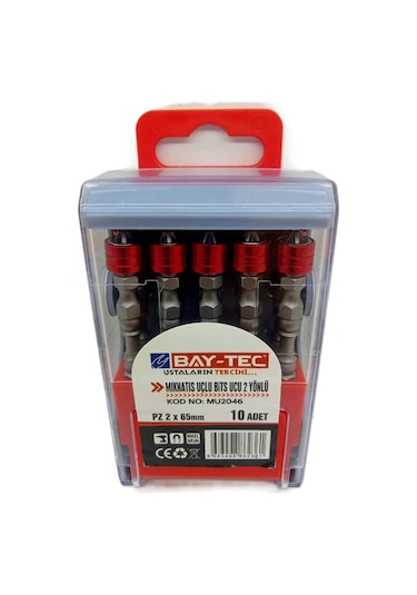 Bay-tec Mu2046 Mıknatıs Uçlu Bits Ucu 2 Yönlü Pz2x65 10adet