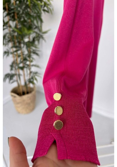 A Form Işıltılı Merserize Tunik - Fuşya