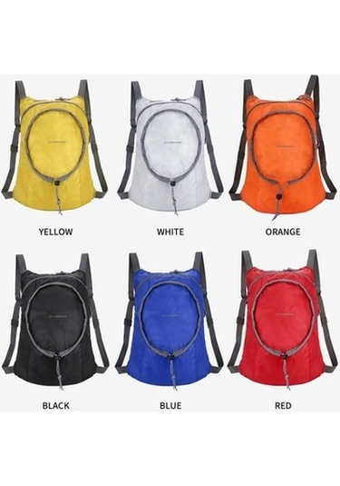 Zcjb Naylon Su Geçirmez Katlanabilir Hafif Depolama Katlanır Sırt Çantası Beyaz Beyaz