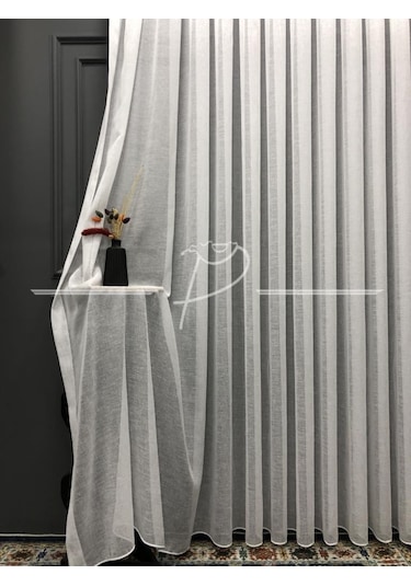 Tül Perde1. Sınıf Foldet Zemin Keten Etek Kurşun Çok Renkli