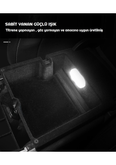 Dokunmatik Sensörlü Mini 6 Led Torpido Lambası Taşınabilir USB Şarjlı Mıknatıslı