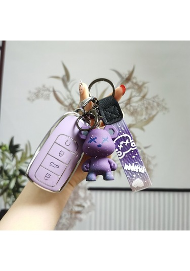 Hangfox Chery Anahtar Kılıfı H Tipi Akıllı 4 Tuşlu Süt Beyazı - Yüksek Kaliteli Materyal, Dayanıklı, Güneşinizi Kolaylaştırır Tek Set + Gümüş Zırh Kanca