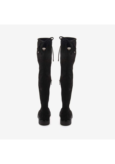Mocassini Strech Diz Üstü Kadın Çizme 5720-72 Siyah