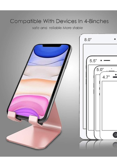Telefon Tutucu, Cradle Alüminyum Masaüstü Standı, 3,5 İla 8 İnç Arası Çeşitli Cihazlarla Uyumlu