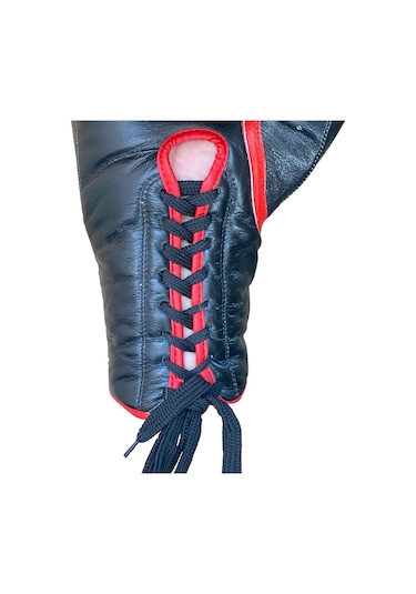 Vento Reaper Bağcıklı Hakiki Deri Boks Ve Kick Boks Eldiveni Siyah Siyah