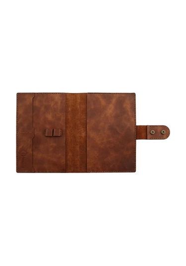 A5 Defter Ve Ajanda Kılıfı - %100 Rainbow Deri - Ko10001 - Kahverengi Kahverengi