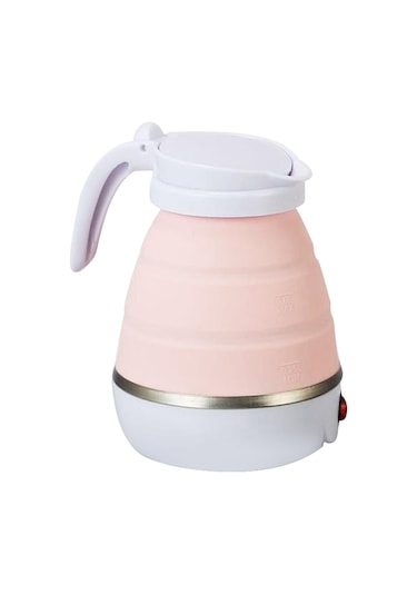 Tenfowee Seyahat Ve Ev Kullanımı İçin Pratik Katlanabilir Silikon Elektrikli Su Isıtıcısı - 600w, Pembe, 220v Çok Renkli