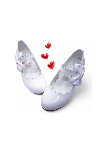 Beebron Ortopedik Topuklu Abiye Kız Çocuk Ayakkabı Glossy Series Abiayk2401 Rugan Beyaz Rugan Beyaz