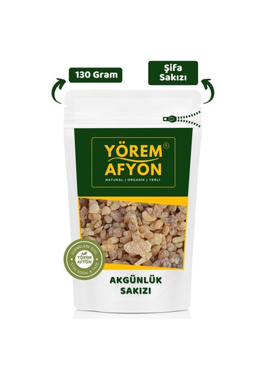 Yörem Afyon Doğal Mucize El Seçmesi Akgünlük Sakızı, Sığla Ağacı Reçine Boswellia Serrata 130gr