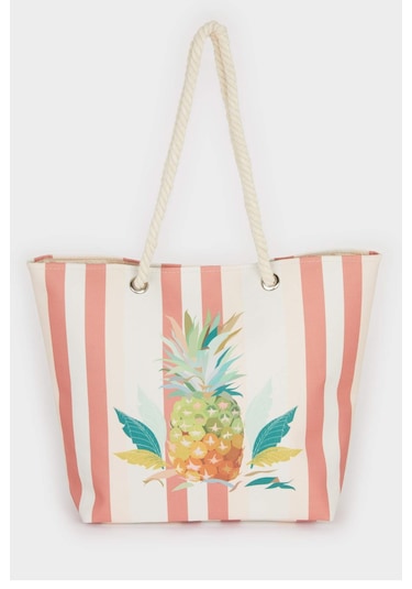 Defacto Kadın Ananas Desenli Plaj Çantası E7393axnskr1 Çok Renkli