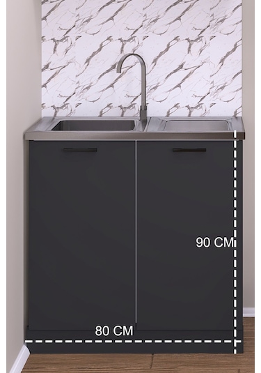 80 Cm Eylül Mutfak Alt Modül Antrasit