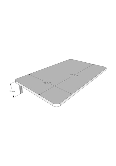 Kydoniahome 45X72 Cm Ahşap Desenli Duvara Monte Kırma Katlanır Masa