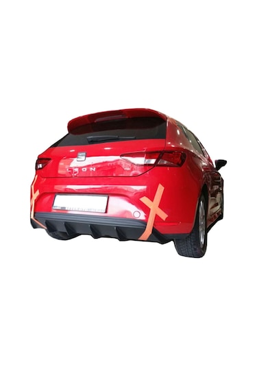 Seat Leon Mk3 5f 2013-2016 Style Uyumlu Custom Arka Tampon Eki - Difüzör Plastik
