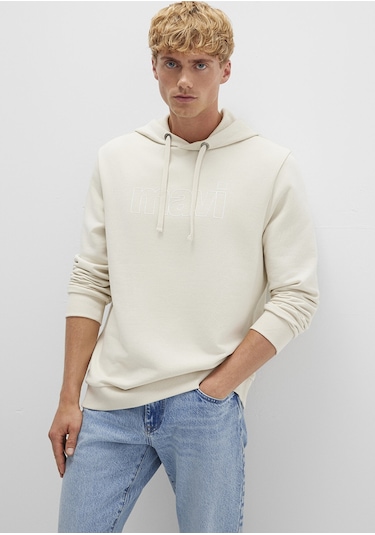 Mavi - Mavi Logo Baskılı Kapüşonlu Bej Sweatshirt 065606-70134 Bej