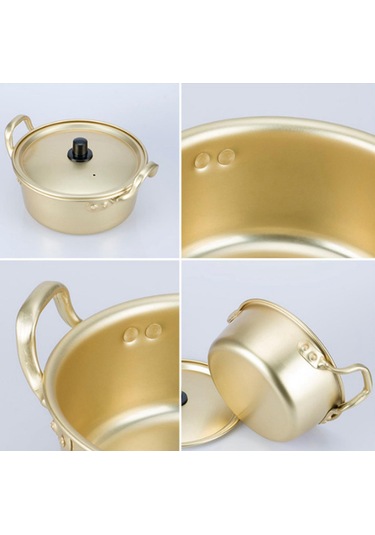 Homyl Kore Eriştesi Ramen Alüminyum Tencere Hazır 18cm Altın