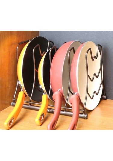 Maoyaya Mutfak Dolabı Ve Tezgahı İçin Pan Organizatör Rafı, Bronz Renk Bronz