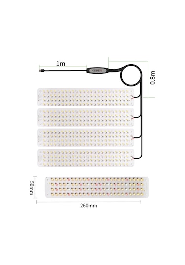 Sones 5v Usb Panel Bitki Işığı Akıllı Karartma Zamanlama Led Bitki Büyüme Işığı, Boyut: 3 Kafa Güneş Işığı Diğer