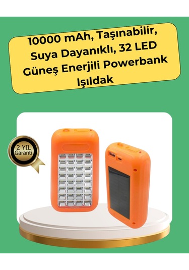10000 Mah Güneş Enerjili Taşınabilir Şarj Cihazı Ve Aydınlatma Cihazı Çoklu