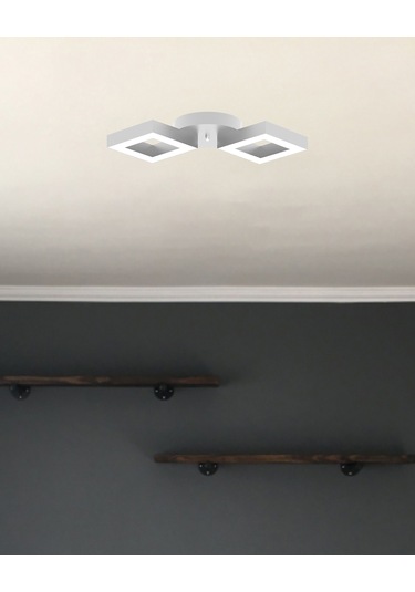 Alato Gri Kasa, Sarı Işık Modern Plafonyer Led Avize GRİ RENK