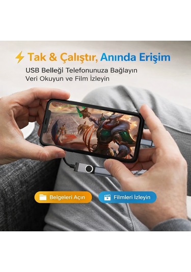 Type-c + Micro Usb 2 Si 1 Arada Otg Kablo Usb 3.0 Tak & Çalıştır 1 Adet