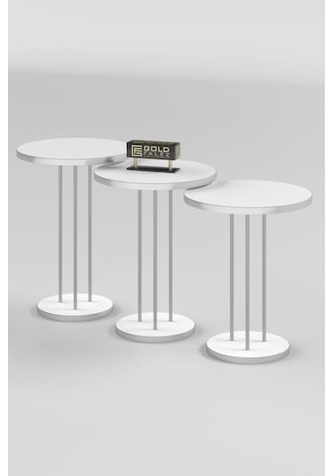 Zigon Sehpa Terra Gümüş Beyaz