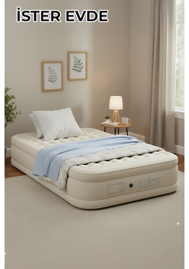 Robo Kendi Kendine Şişen Otomatik Tek Kişilik Yatak Bej
