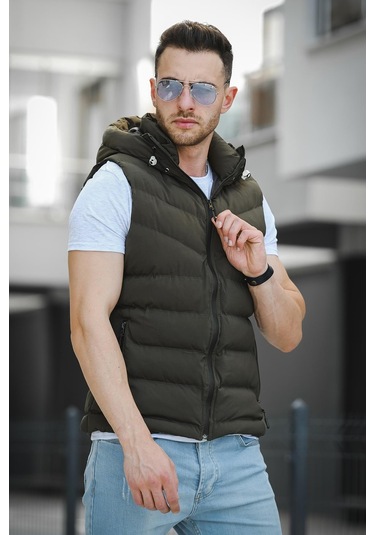 Giaco Slim Fit Kapüşonlu Suya Dayanıklı Puffer Erkek Şişme Yelek 001
