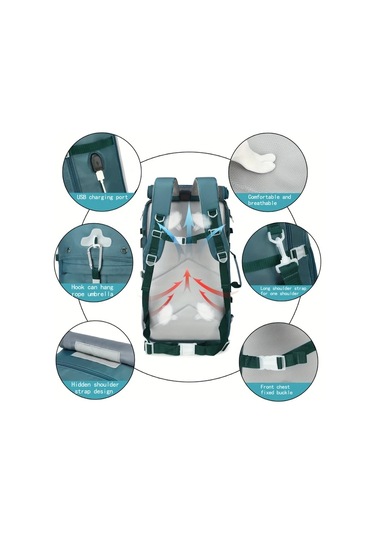 Chuangyinshop Siyah Erkekler İçin 17.3 İnç Laptop Çantası Büyük Kapasiteli Ayakkabı Bölmeli Omuz Çantası Pudra