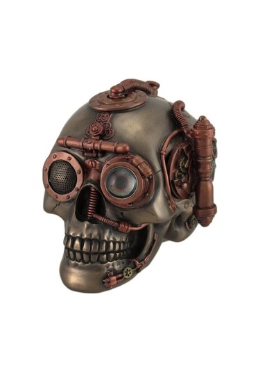 Veronese Design Gizli Çekmece Takı Kutulu Steampunk Kafatası