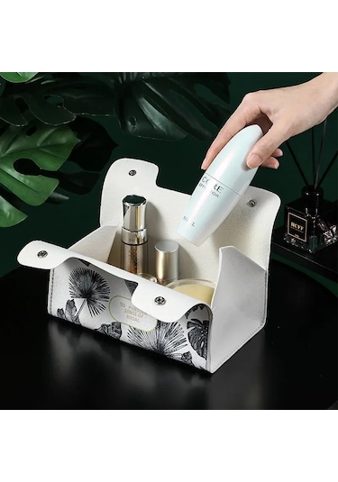 I-1 Adet Deri Doku Kutusu İskandinav Araba Doku Kutusu Ins Ev Oturma Odası Dekorasyon Yatak Odası Mutfak Masaüstü Saklama Kutusu Peçete Tutucu