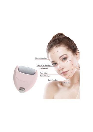 Vkemall İki Kafalı Gülümse İçe Rolleri - Göz Ve Yüz Masajı, Tırnaklanma Azaltma, Nemlendirme Bakım Aracı Pembe Açık Kırmızı