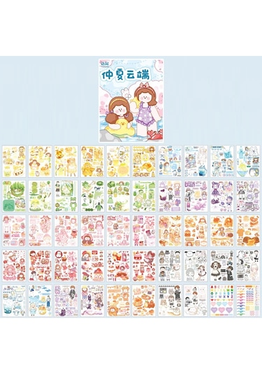 Yoofun 50 Tekrarlanmayan Desenler Dekoratif Kırtasiye Çıkartmalar Renkli Rüya Scrapbooking Dıy Günlüğü Albümü Retro Vaporwave Sopa Rose Red