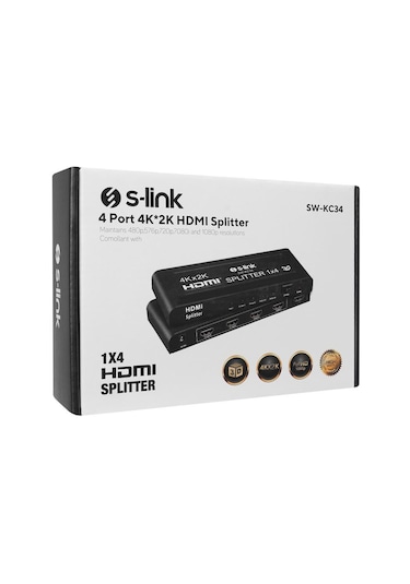 S-Link SW-KC34 4 Port 4K 2K 4 Port HDMI Splitter