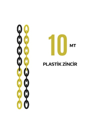 6 Mm Plastik Zincir 1 Metre Sarı-Siyah Şeritli Mfk