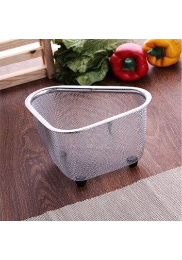 PASLANMAZ ÇELİK LAVABO İÇİ SÜZGEÇ-MİNİ ÇÖP KUTUSU