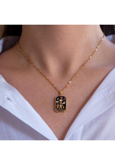 Çelik Kolye, Tarot Altın Kaplama Kadın Kolye K-132 Altın