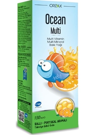 Ocean Multi Şurup Ballı Portakal Aromalı Balık Yağı 2 x 150 ML