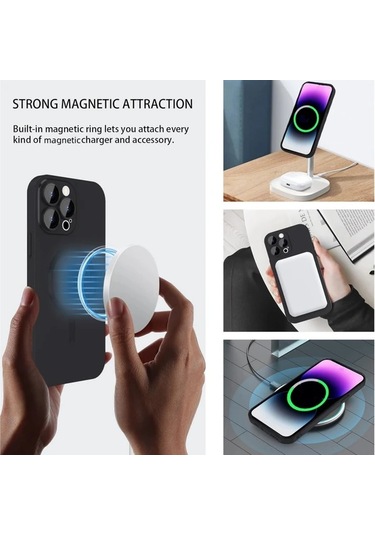 Fochsia iPhone Uyumlu 12 Pro Manyetik Mat Lüks Metalik Soft Cep Telefonu Kılıfı Kamera Koruma