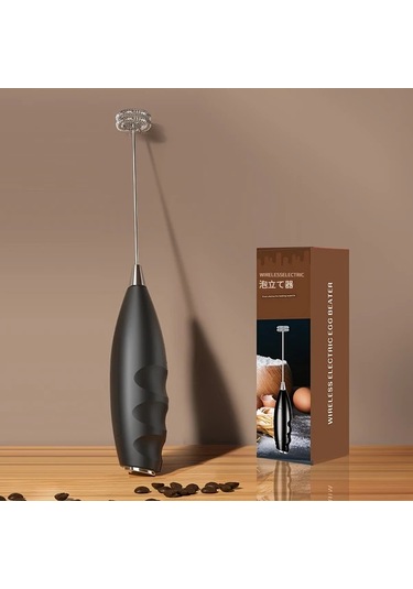 Elmpaly Siyah 1 Adet Taşınabilir Süt Köpürtücü - Mini Çırpıcı, Kahve Ve Latte İçin Kompakt Mutfak Aleti Diğer