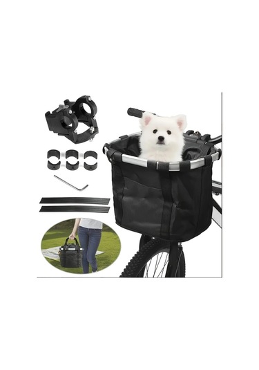 Brightnova Kedi Köpek Katlanır Hızlı Çıkarılır Bisiklet Sepeti Siyah Dayanıklı Alüminyum Taşıyıcı