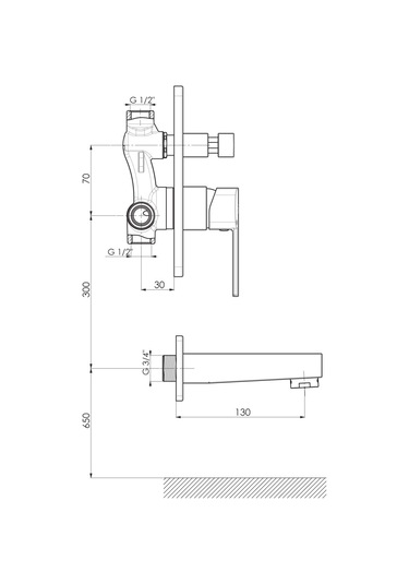 Gpd Pedra Mab160 Ankastre Banyo Bataryası Krom