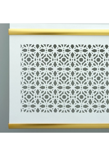 Lazer Kesim Stor Perde - Gold Lama Detaylı 001