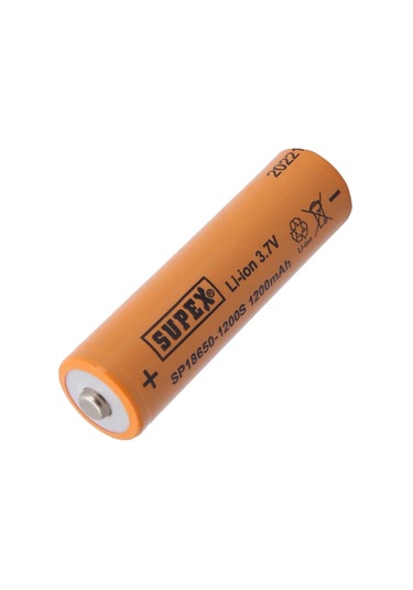 Supex 18650 3.7v 1200mah Li-ion Pil Başlı