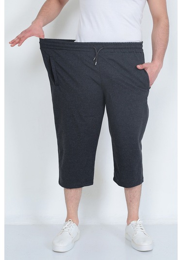 Lukitus Battal Büyük Beden Kapri Erkek Eşofman Altı Gri