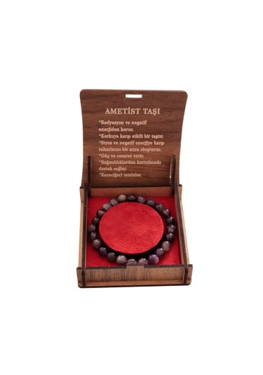 Stres Ve Negatif Enerjiye Karşı 8 Mm Ametist Bileklik Mor