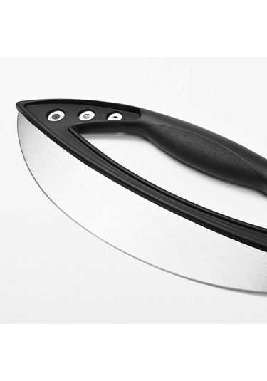 Yunboo Büyük Boy Çelik Pizza Dilimi, Yarım Daire Şekilli, Çok Amaçlı, Hamur Kesici, Pastane Aracı Siyah, Renkli Kutuda Siyah