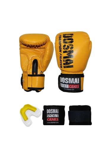 Dosmai Esquize Boks Eldiveni Boks Dişlik Boks Bandaj Seti Sarı
